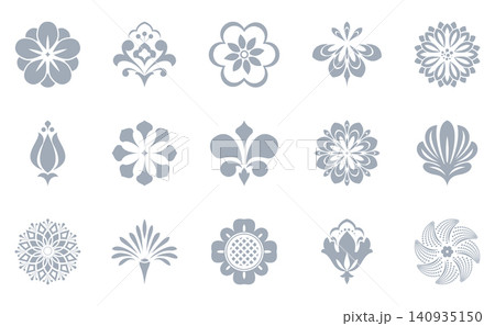 Flower icons set. Isolated elements for design. Vector graphics. Flower collection Flower icons set. Isolated elements for design. Vector graphics. Flower collection 140935150