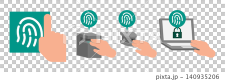 Fingerprint authentication device illustration. Ideal for illustrating secure login and identity verification on PCs and dedicated devices. Fingerprint authentication device illustration. Ideal for illustrating secure login and identity verification on PCs and dedicated devices. 140935206