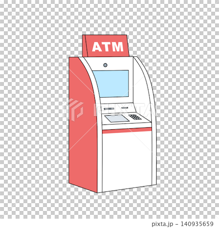 Simple color illustration of an ATM (Automated Teller Machine) Simple color illustration of an ATM (Automated Teller Machine) 140935659