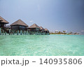 Beautiful beach with water bungalows 140935806