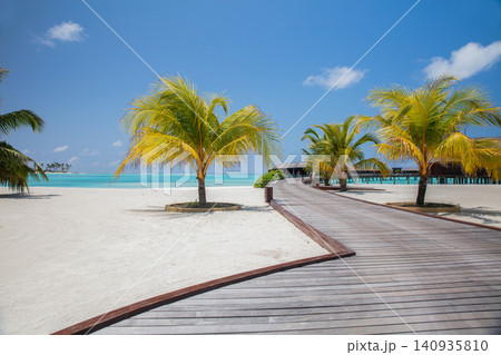 Summer vacation resort beach, coast, shore, seaside of exotic island beach. 140935810