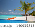 Amazing exotic island with beautiful tall palm trees 140935813