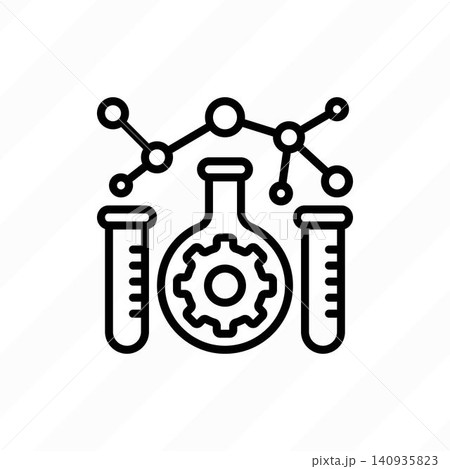 Chemical engineering thin line icon. Laboratory, science research, industrial chemistry. Vector illustration. 140935823