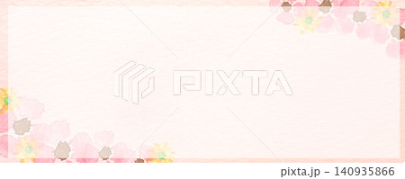 水彩で描いた美しいピンク色の花の背景イラスト 水彩で描いた美しいピンク色の花の背景イラスト 140935866