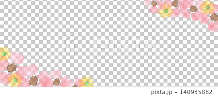 A cute flower frame painted in watercolor A cute flower frame painted in watercolor 140935882