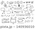 シンプルな手描きビジネス線画素材セット 140936010