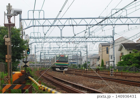 東海道線 鎌倉(客貨)踏切 東海道線 鎌倉(客貨)踏切 140936431