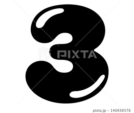 バブル感のある数字3のベクター素材 バブル感のある数字3のベクター素材 140936578