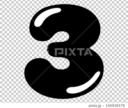 バブル感のある数字3のベクター素材 バブル感のある数字3のベクター素材 140936578