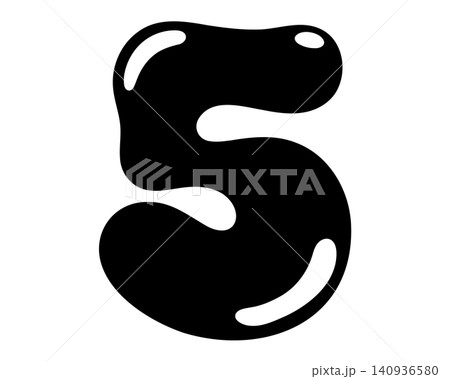 バブル感のある数字5のベクター素材 バブル感のある数字5のベクター素材 140936580