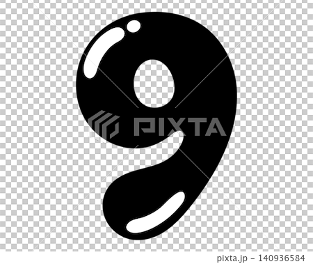 A vector graphic of the number 9 with a bubble-like feel. A vector graphic of the number 9 with a bubble-like feel. 140936584