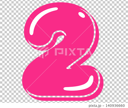 A vector graphic of the number 2 with a pink bubble-like effect. A vector graphic of the number 2 with a pink bubble-like effect. 140936660