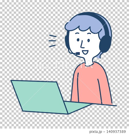 Person in a remote meeting Person in a remote meeting 140937389