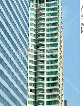 Orderly Architecture Pattern Of Glass Building and Balconies Orderly Architecture Pattern Of Glass Building and Balconies 140937523