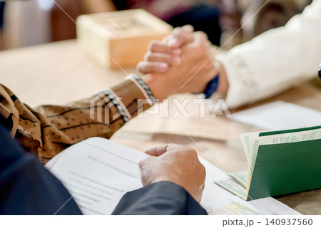 Religious Marriage Contract Document with Arabic Text Detail Religious Marriage Contract Document with Arabic Text Detail 140937560
