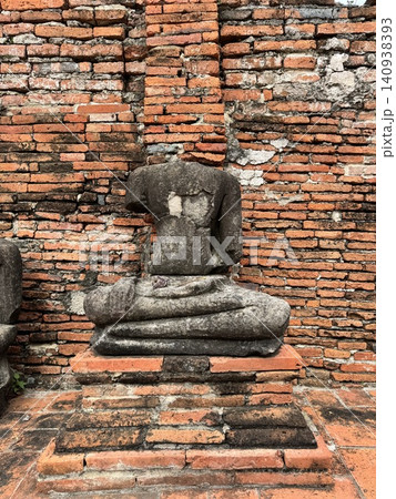 Vertical Missing Head Ancient Buddha Torso Wat Mahathat. Vertical Missing Head Ancient Buddha Torso Wat Mahathat. 140938393