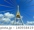 Distant Angle Editorial Of Bhumibol Bridge Cable Suspension Under Clear Sky 140938419