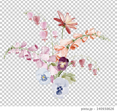 Bouquet Illustration Watercolor Hand Painted Bouquet Illustration Watercolor Hand Painted 140938626
