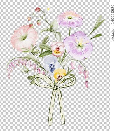 Wildflower Bouquet Illustration Watercolor Hand Painted Wildflower Bouquet Illustration Watercolor Hand Painted 140938629