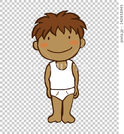 A dark-skinned boy standing there in a shirt and pants. A dark-skinned boy standing there in a shirt and pants. 140938945