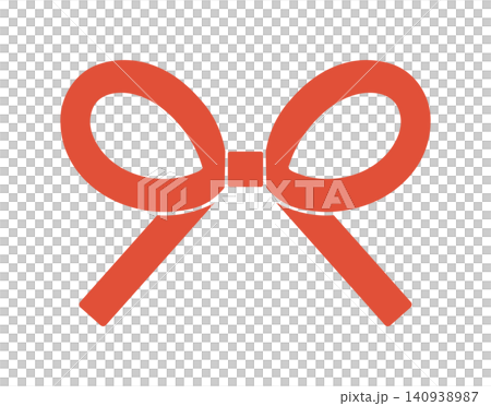 Simple illustration of a red ribbon tied in a bow - Cute bow icon and decorative parts Simple illustration of a red ribbon tied in a bow - Cute bow icon and decorative parts 140938987