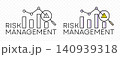 Risk management, assessment, analysis, graphic design. Mitigation, strategy, safety, vector design and illustration 140939318