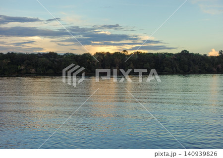 Beautiful scenery during boat trip on Juma River, Amazon rainforest, northern Brazil Beautiful scenery during boat trip on Juma River, Amazon rainforest, northern Brazil 140939826