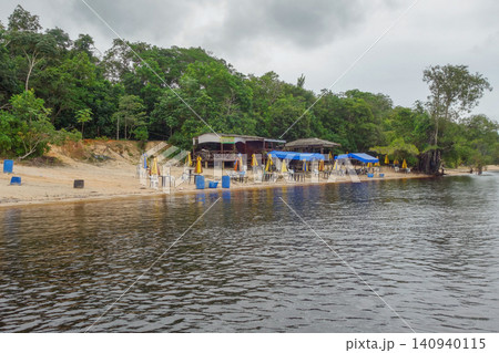 Lua Beach in Manaus, AM, Brazil. famous river beach on left bank of Negro river Lua Beach in Manaus, AM, Brazil. famous river beach on left bank of Negro river 140940115