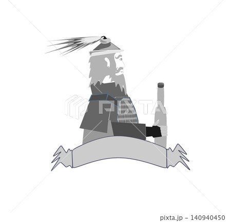 Medieval Warrior General Logo Emblem with Glass Bottle and Blank Banner Isolated on White Background Medieval Warrior General Logo Emblem with Glass Bottle and Blank Banner Isolated on White Background 140940450
