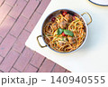 Close-up of classic Italian spaghetti and meatballs with rich tomato sauce 140940555