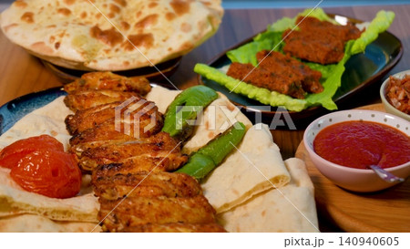 Video Luxury Lavish Turkish Dining Table Overflowing with Traditional Food, Meat Dishes, Fresh Bread and Meze Video Luxury Lavish Turkish Dining Table Overflowing with Traditional Food, Meat Dishes, Fresh Bread and Meze 140940605