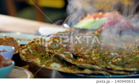 Preparation and baking of pizza Turkish, Paide Preparation and baking of pizza Turkish, Paide 140940631