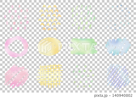 Watercolor-style hand-drawn pattern illustration set Watercolor-style hand-drawn pattern illustration set 140940802