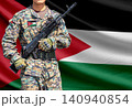 Jordan flag with soldier holding assault rifle 140940854