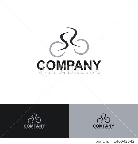 Minimalist Bicycle Line Art Logo for Cycling Brand 140942642