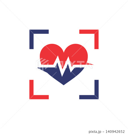 Heart Pulse EKG Medical Scan Logo Template Heart Pulse EKG Medical Scan Logo Template 140942652