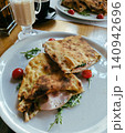 Focaccia sandwich with mortadella 140942696
