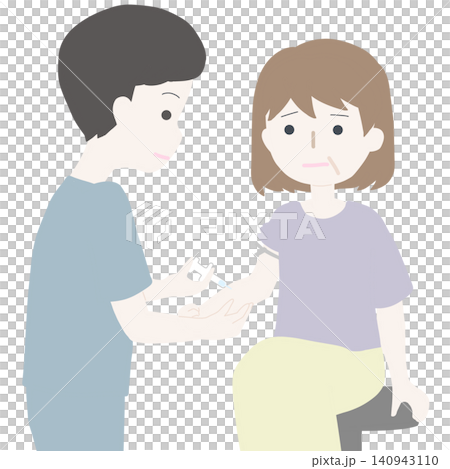 病院で高齢女性の腕に注射や採血を行う医療従事者のイラスト 病院で高齢女性の腕に注射や採血を行う医療従事者のイラスト 140943110