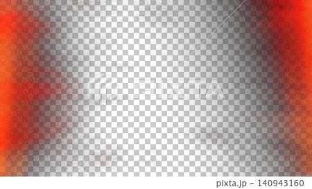 Red grainy film burn edges against transparent checkered background with heavy noise texture, concept of distressed cinematic transition 140943160