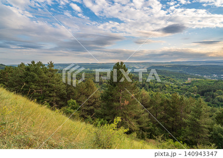 Summer Mountains Landscape with Green forest. Summer Mountains Landscape with Green forest. 140943347