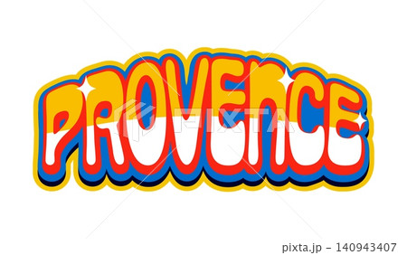 France provence vintage Y2K sticker or tag. European nation culture Y2K vector label, French tourism vintage patch. France flag colors retro sticker or tag with retro colorful typography France provence vintage Y2K sticker or tag. European nation culture Y2K vector label, French tourism vintage patch. France flag colors retro sticker or tag with retro colorful typography 140943407