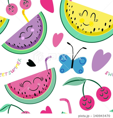 Sweet Summer Fruit Illustration Sweet Summer Fruit Illustration 140943470