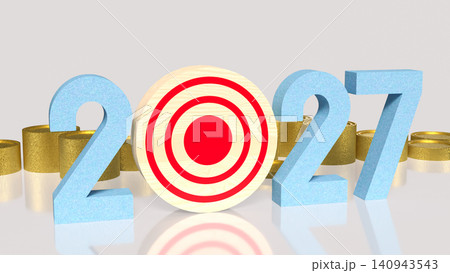 Target Driven Financial Goals For Success In 2027 3d render. Target Driven Financial Goals For Success In 2027 3d render. 140943543