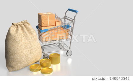 Online Shopping Budget And Savings Concept 3d render. Online Shopping Budget And Savings Concept 3d render. 140943545
