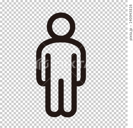 Simple human-shaped icon/pictogram illustration material (line drawing/outline) Simple human-shaped icon/pictogram illustration material (line drawing/outline) 140943816