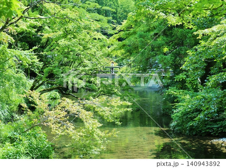 湯布院を流れる大分川 140943892