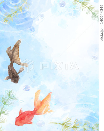 水彩金魚のフレーム 140944346