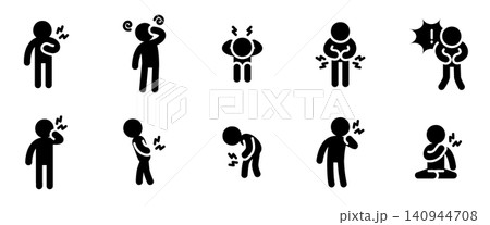 Disease and Symptom Action Icon Set - Glyph 140944708