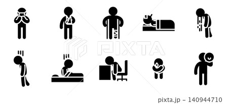 Disease and Symptom Action Icon Set - Glyph Disease and Symptom Action Icon Set - Glyph 140944710