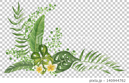 熱帶植物裝飾畫框 140944762